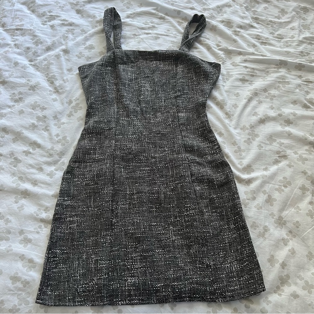 GREY TWEED DRESS SET